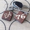 NFC Tag Keychain, Walnut & Maple Wood Inlay