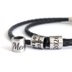 Personalised Bead Engraved Spacer Charm