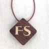 Personalised Wood Necklace - Walnut Maple Inlay Pendant