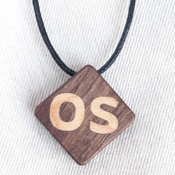 Personalised Wood Necklace - Walnut Maple Inlay Pendant