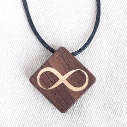 Personalised Wood Necklace - Walnut Maple Inlay Pendant