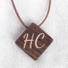 Personalised Wood Necklace - Walnut Maple Inlay Pendant