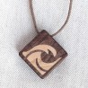 Personalised Wood Necklace - Walnut Maple Inlay Pendant