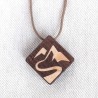 Personalised Wood Necklace - Walnut Maple Inlay Pendant