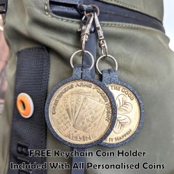 Personalised Seven and Griffin Lucky Coin - Custom Text - Embossed Laser Engraved Solid Brass